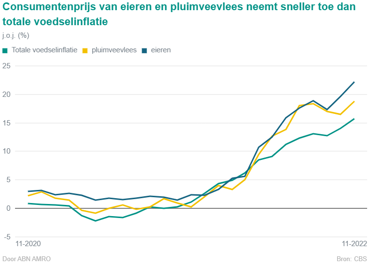 Prijsstijging voor pluimveevlees en eieren in supermarkt